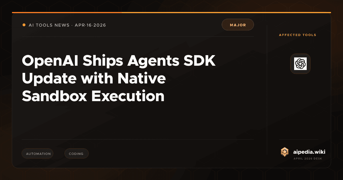OpenAI Ships Agents SDK Update with Native Sandbox Execution, aipedia ...