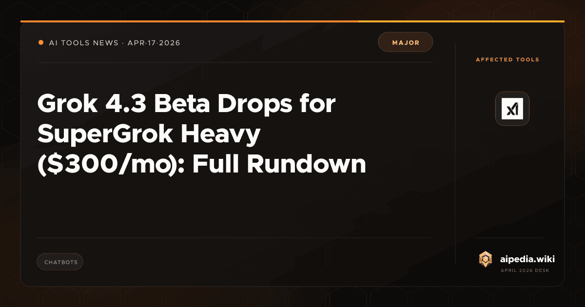 Grok 4.3 Beta Drops for SuperGrok Heavy ($300/mo): Full Rundown ...
