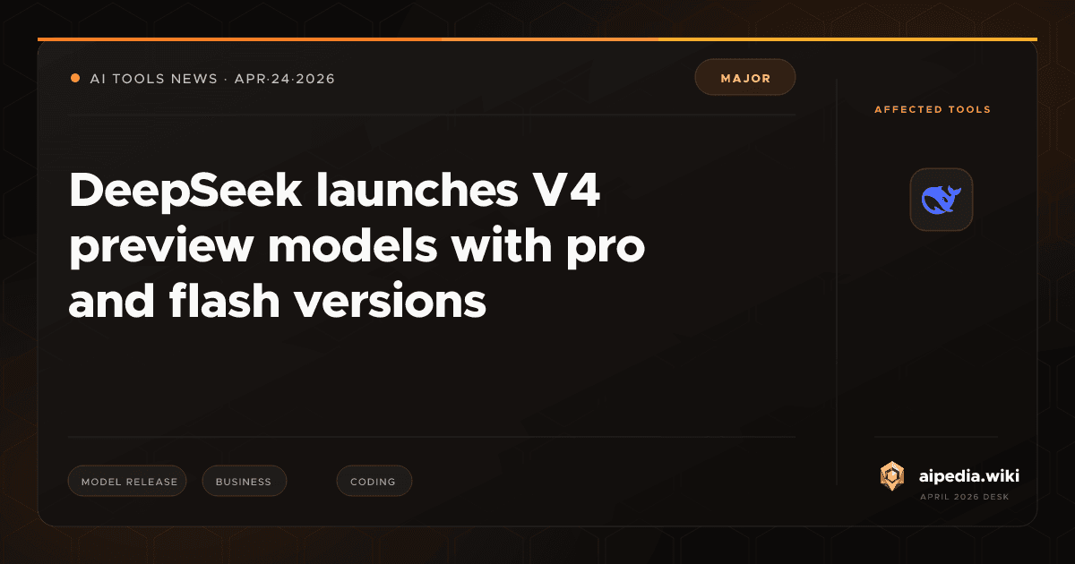 DeepSeek launches V4 preview models with pro and flash versions ...