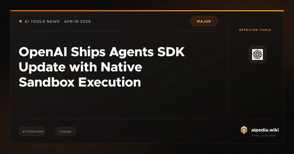 OpenAI Ships Agents SDK Update with Native Sandbox Execution
