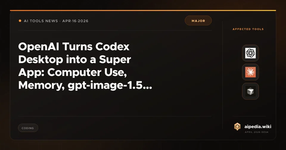 OpenAI Turns Codex Desktop into a Super App: Computer Use, Memory, gpt-image-1.5, 90+ Plugins