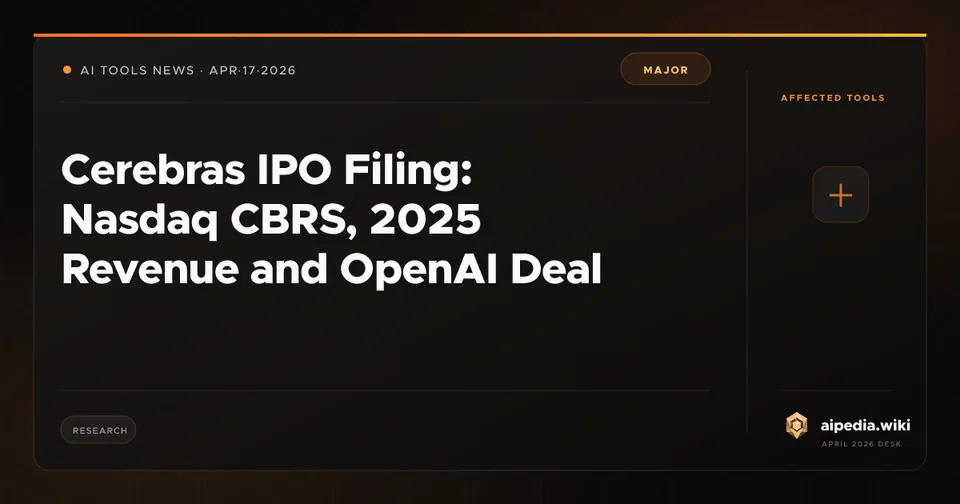Cerebras IPO Filing: Nasdaq CBRS, 2025 Revenue and OpenAI Deal