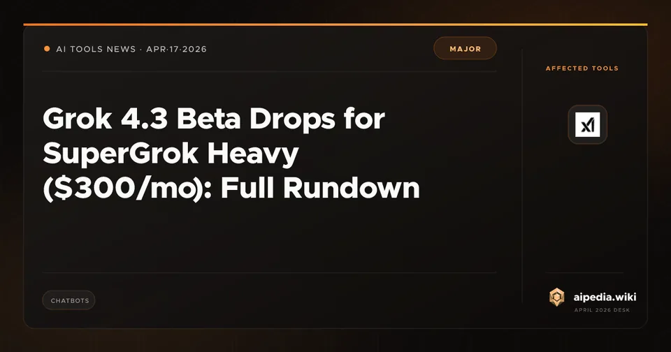 Grok 4.3 Beta Drops for SuperGrok Heavy ($300/mo): Full Rundown