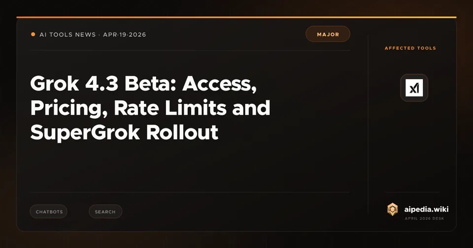 Grok 4.3 Beta: Access, Pricing, Rate Limits and SuperGrok Rollout