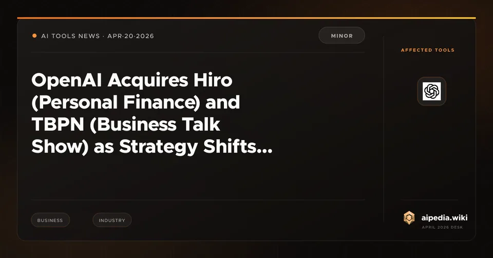 OpenAI Acquires Hiro (Personal Finance) and TBPN (Business Talk Show) as Strategy Shifts Toward Consumer Revenue + Public Image Repair