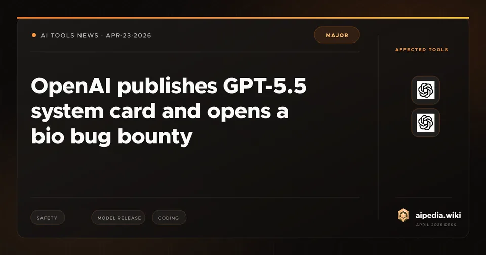 OpenAI publishes GPT-5.5 system card and opens a bio bug bounty