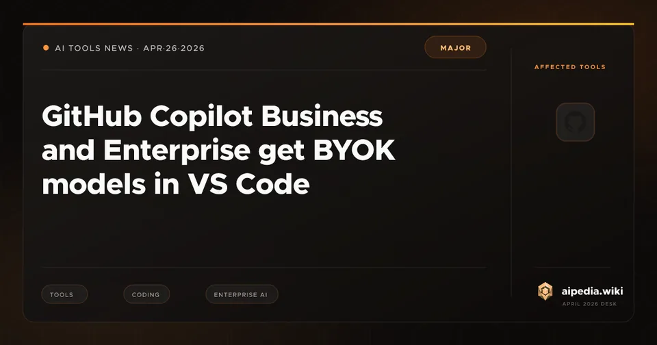 GitHub Copilot Business and Enterprise get BYOK models in VS Code