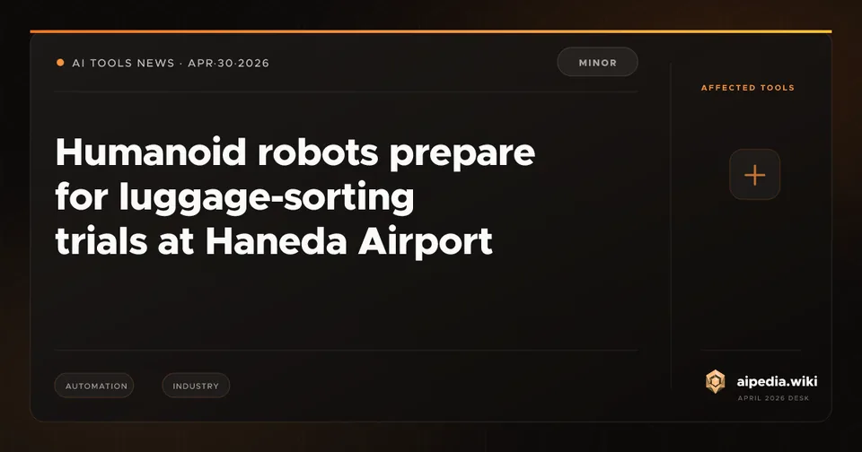 Humanoid robots prepare for luggage-sorting trials at Haneda Airport