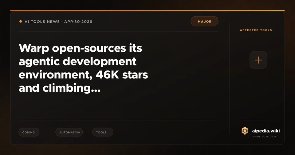 Warp open-sources its agentic development environment, 46K stars and climbing
