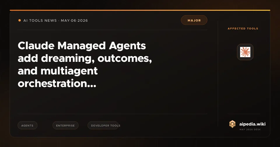 Claude Managed Agents add dreaming, outcomes, and multiagent orchestration
