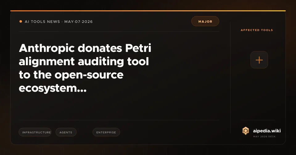 Anthropic donates Petri alignment auditing tool to the open-source ecosystem