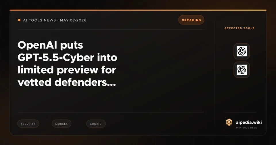 OpenAI puts GPT-5.5-Cyber into limited preview for vetted defenders