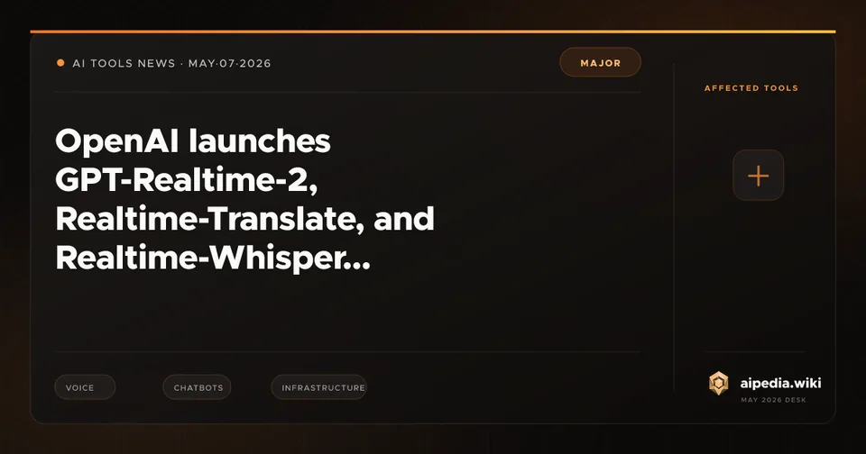OpenAI launches GPT-Realtime-2, Realtime-Translate, and Realtime-Whisper
