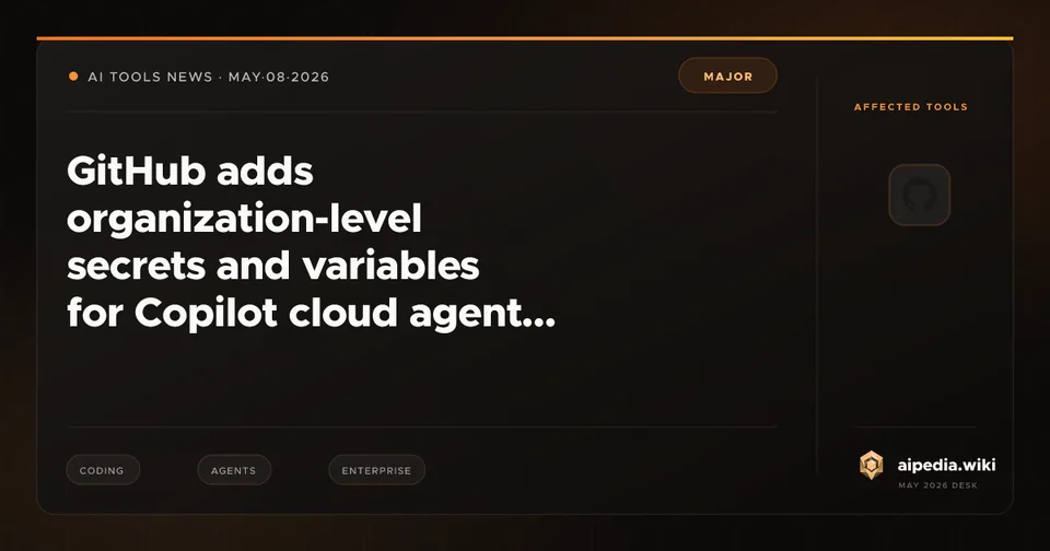 GitHub adds organization-level secrets and variables for Copilot cloud agent