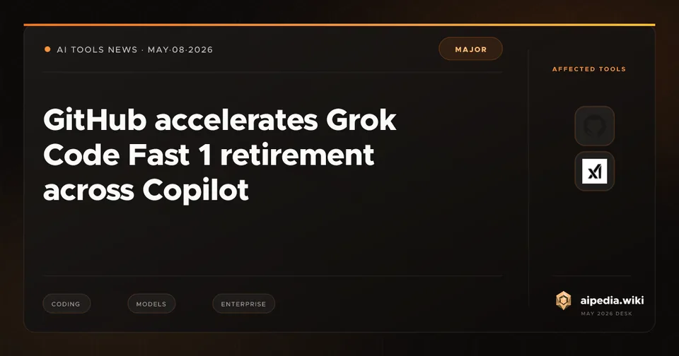 GitHub accelerates Grok Code Fast 1 retirement across Copilot