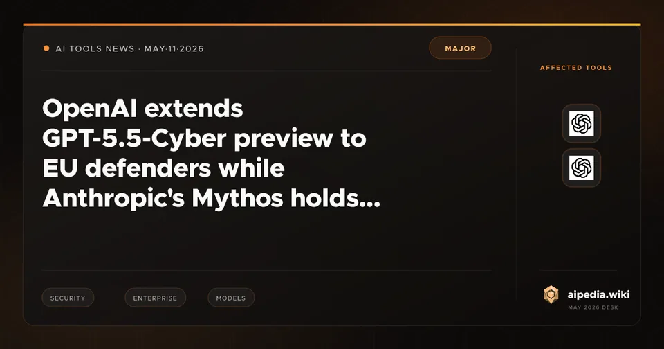 OpenAI extends GPT-5.5-Cyber preview to EU defenders while Anthropic's Mythos holds back