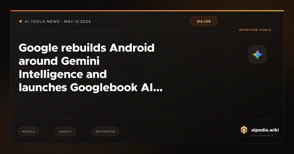 Google rebuilds Android around Gemini Intelligence and launches Googlebook AI laptops with Acer, Asus, Dell, HP, and Lenovo