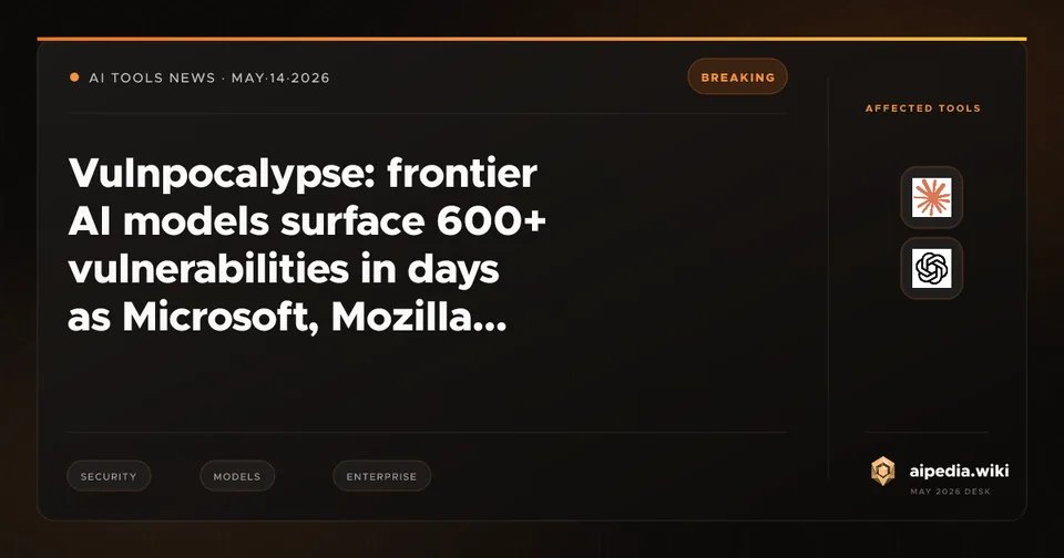 Vulnpocalypse: frontier AI models surface 600+ vulnerabilities in days as Microsoft, Mozilla, and Palo Alto race to ship patches