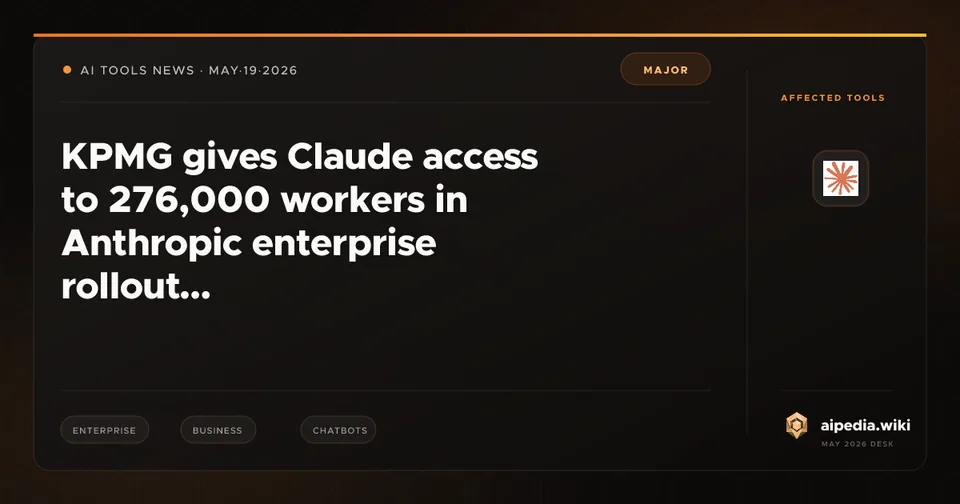 KPMG gives Claude access to 276,000 workers in Anthropic enterprise rollout