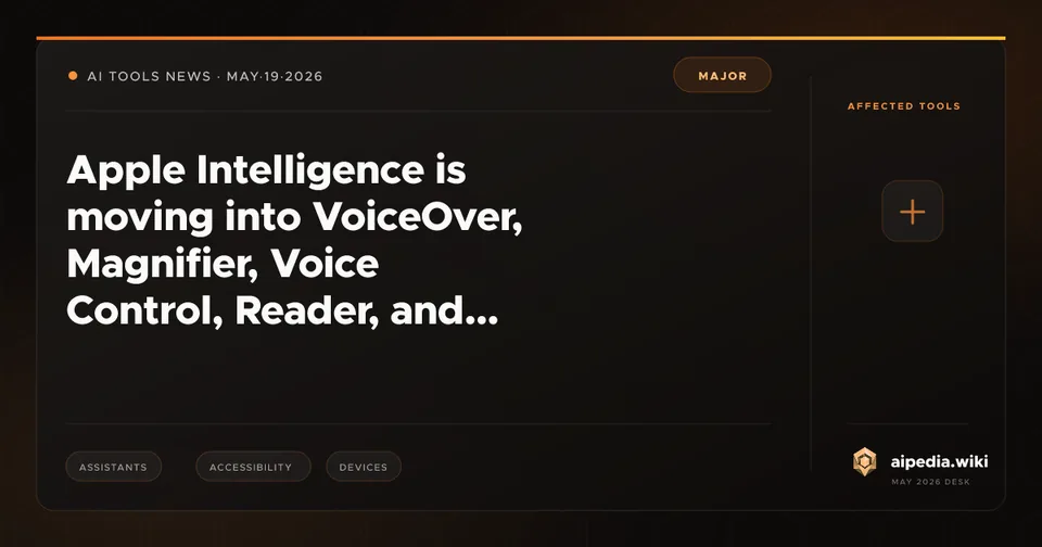 Apple Intelligence is moving into VoiceOver, Magnifier, Voice Control, Reader, and subtitles