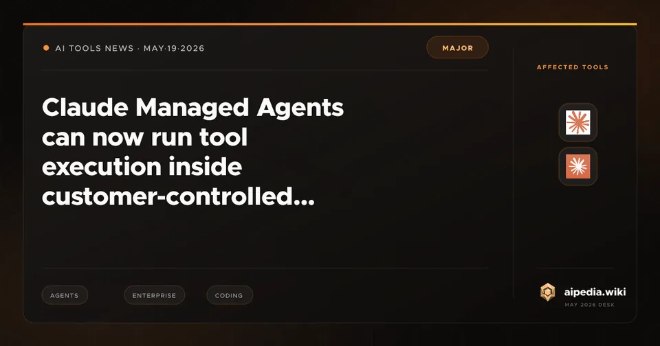 Claude Managed Agents can now run tool execution inside customer-controlled sandboxes