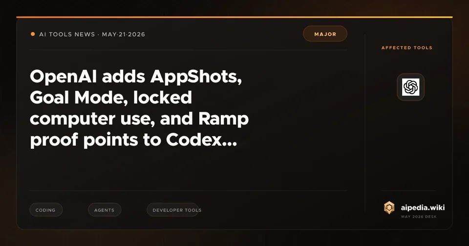 OpenAI adds AppShots, Goal Mode, locked computer use, and Ramp proof points to Codex