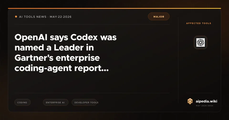 OpenAI says Codex was named a Leader in Gartner's enterprise coding-agent report