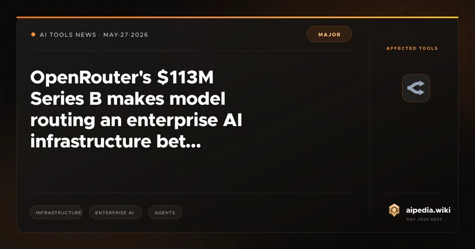 OpenRouter's $113M Series B makes model routing an enterprise AI infrastructure bet