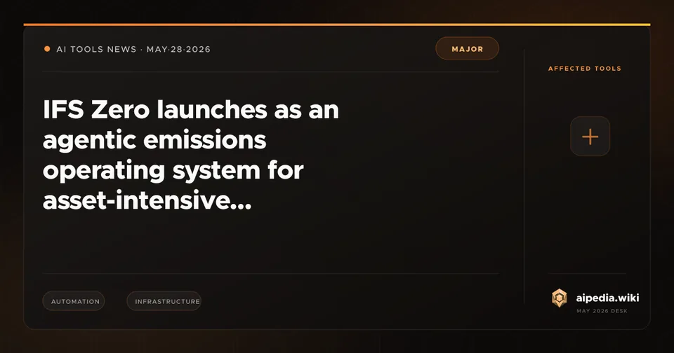 IFS Zero launches as an agentic emissions operating system for asset-intensive industries