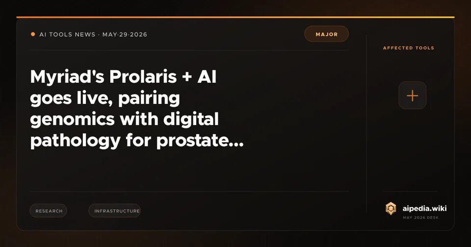 Myriad's Prolaris + AI goes live, pairing genomics with digital pathology for prostate cancer surveillance