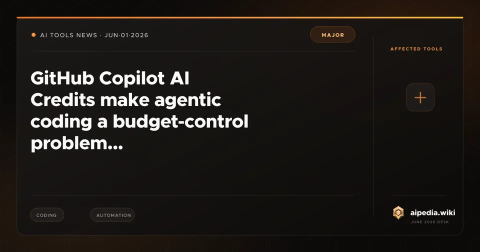 GitHub Copilot AI Credits make agentic coding a budget-control problem