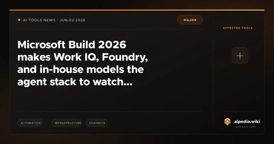 Microsoft Build 2026 makes Work IQ, Foundry, and in-house models the agent stack to watch