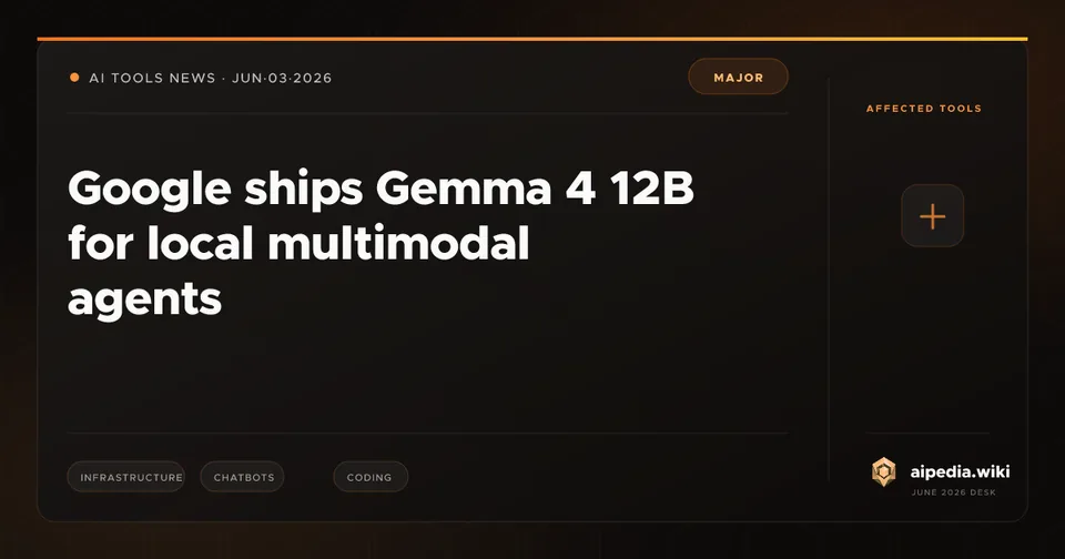 Google ships Gemma 4 12B for local multimodal agents