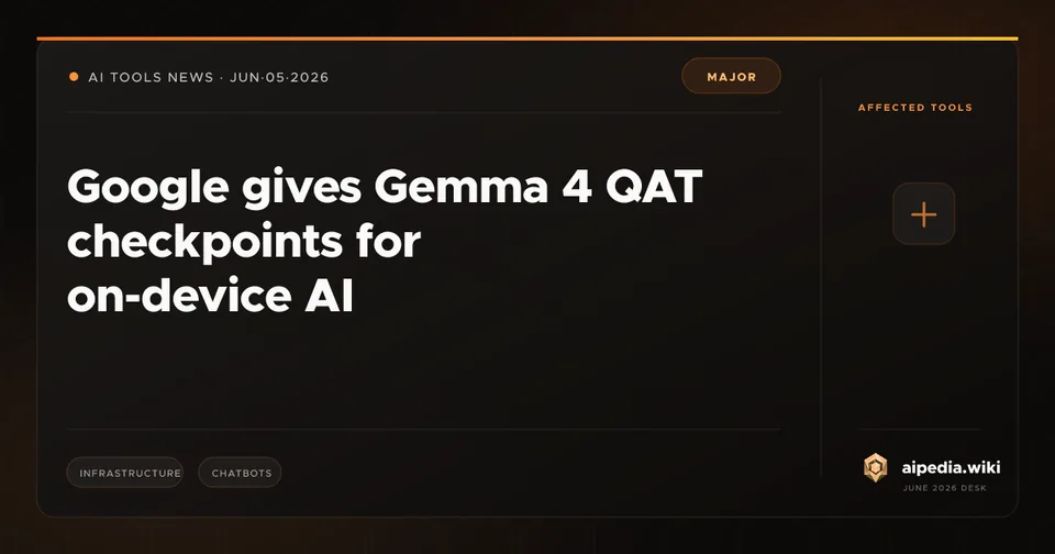 Google gives Gemma 4 QAT checkpoints for on-device AI