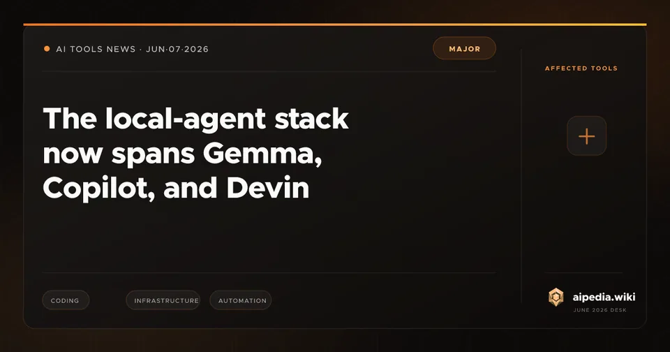 The local-agent stack now spans Gemma, Copilot, and Devin