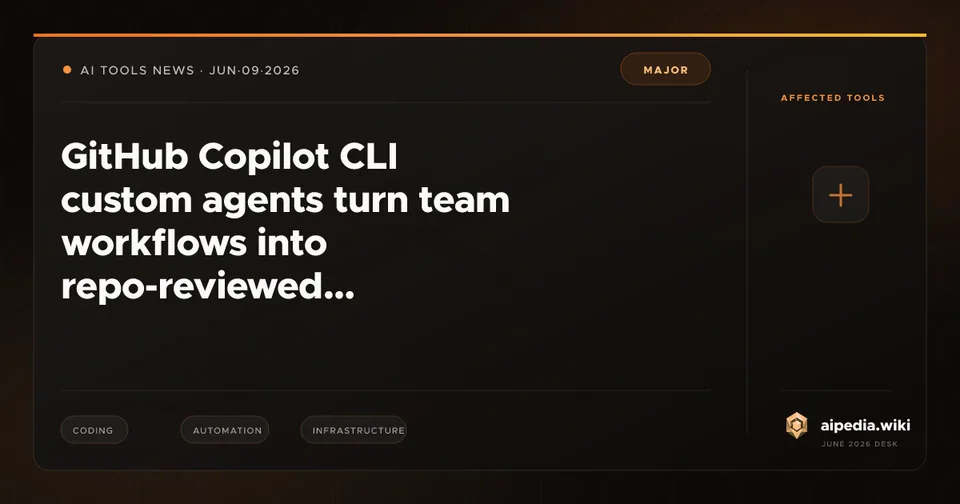 GitHub Copilot CLI custom agents turn team workflows into repo-reviewed instructions