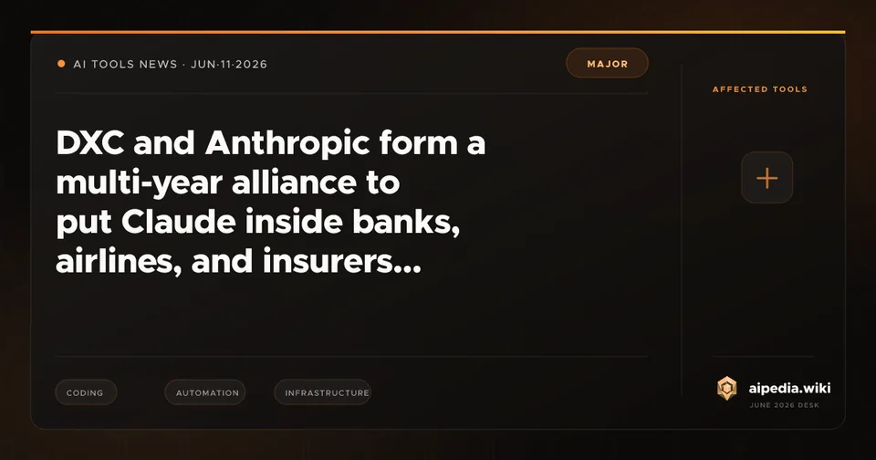 DXC and Anthropic form a multi-year alliance to put Claude inside banks, airlines, and insurers