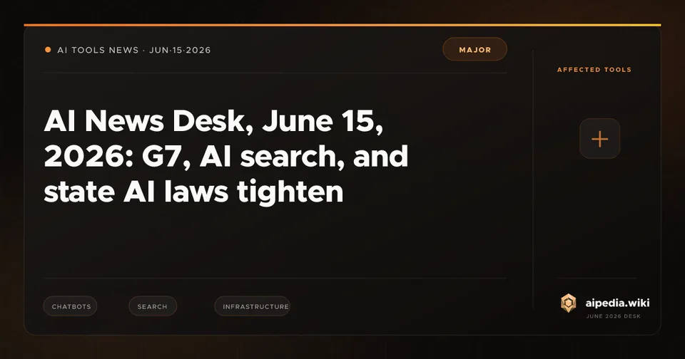 AI News Desk, June 15, 2026: G7, AI search, and state AI laws tighten