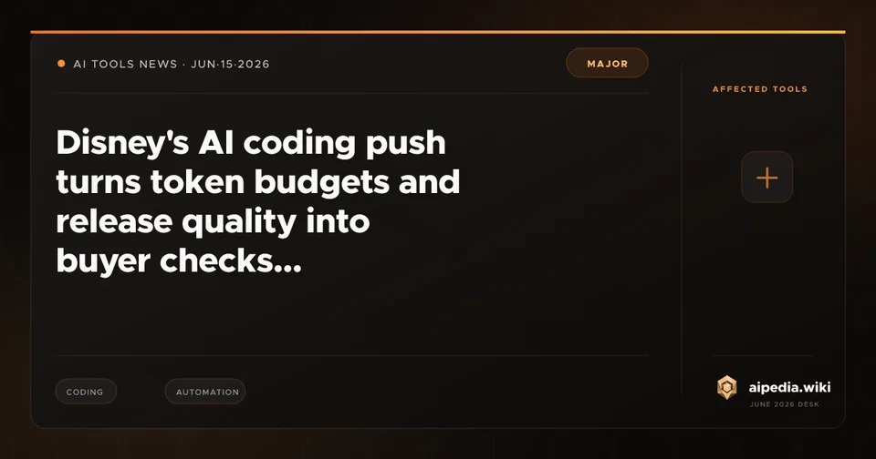 Disney's AI coding push turns token budgets and release quality into buyer checks