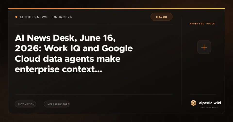 AI News Desk, June 16, 2026: Work IQ and Google Cloud data agents make enterprise context billable and governed