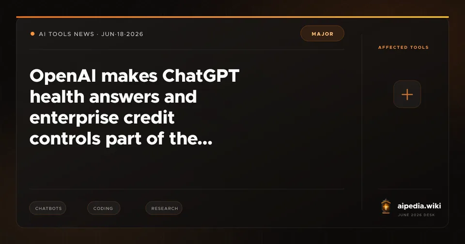OpenAI makes ChatGPT health answers and enterprise credit controls part of the same trust problem