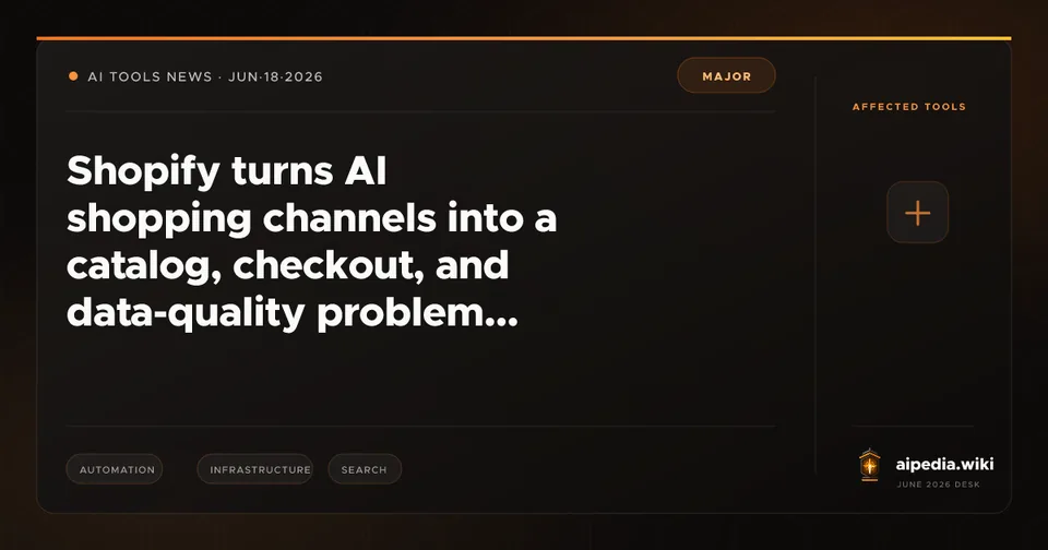Shopify turns AI shopping channels into a catalog, checkout, and data-quality problem