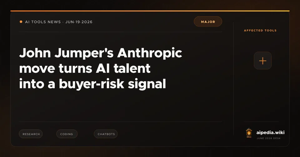 John Jumper's Anthropic move turns AI talent into a buyer-risk signal