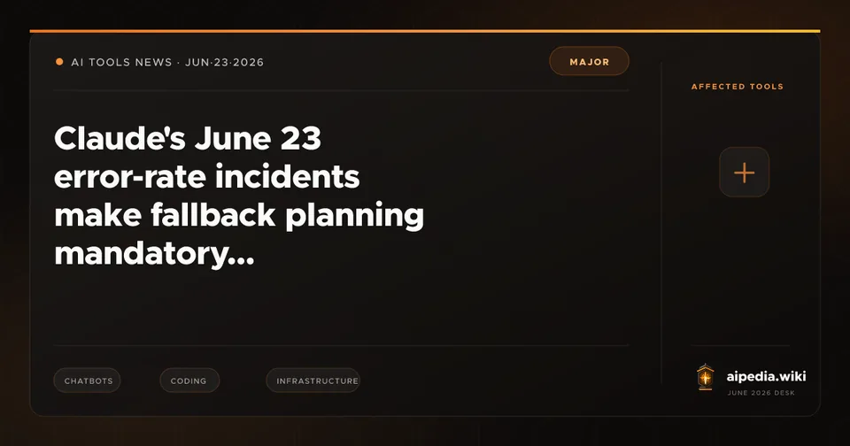 Claude's June 23 error-rate incidents make fallback planning mandatory