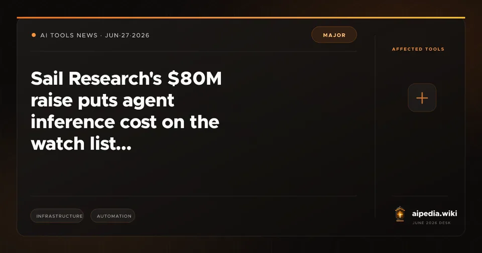 Sail Research's $80M raise puts agent inference cost on the watch list