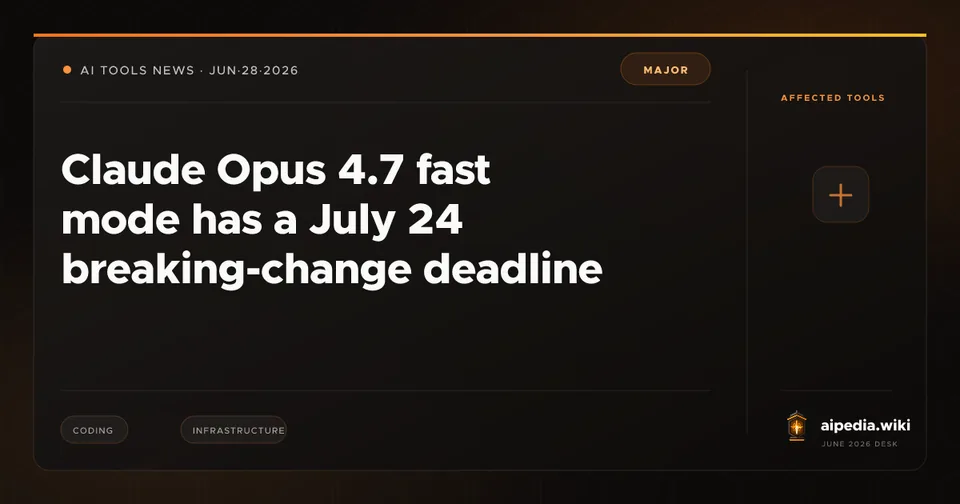 Claude Opus 4.7 fast mode has a July 24 breaking-change deadline