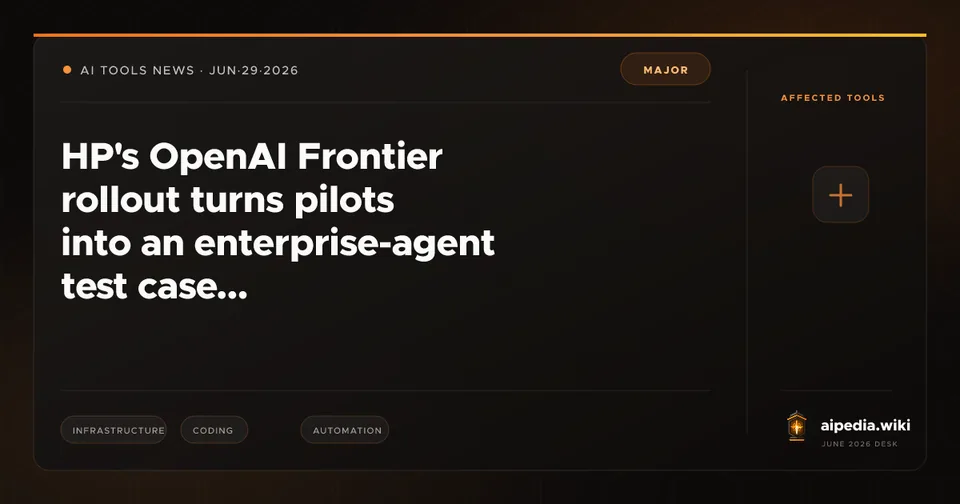 HP's OpenAI Frontier rollout turns pilots into an enterprise-agent test case