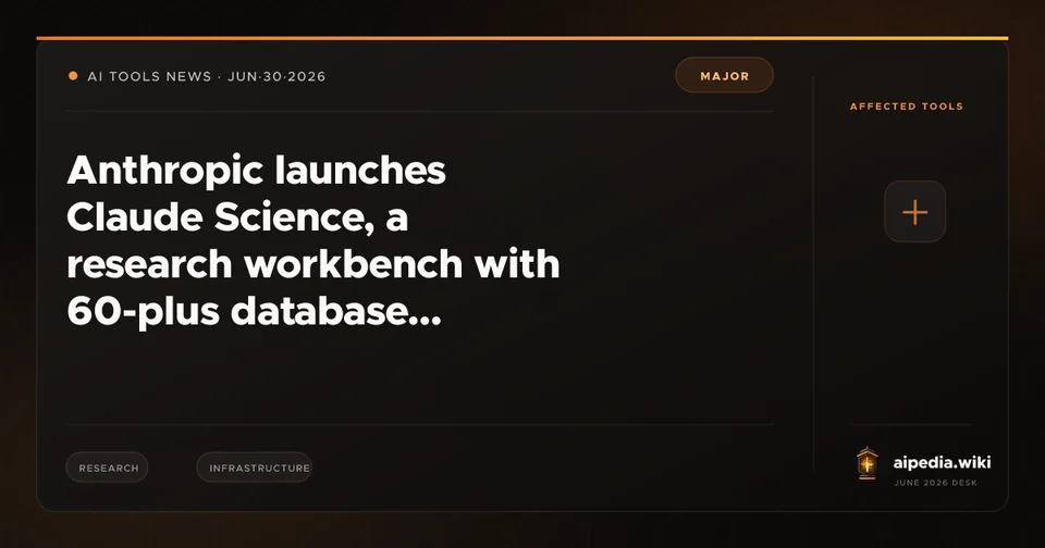 Anthropic launches Claude Science, a research workbench with 60-plus database integrations