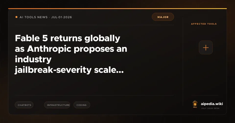 Fable 5 returns globally as Anthropic proposes an industry jailbreak-severity scale
