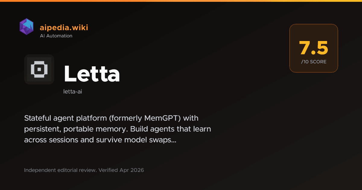 Letta (formerly MemGPT): Features, Pricing & Review (June 2026)